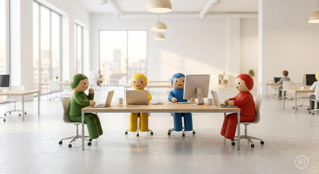Farbtypen arbeiten in Teams zusammen